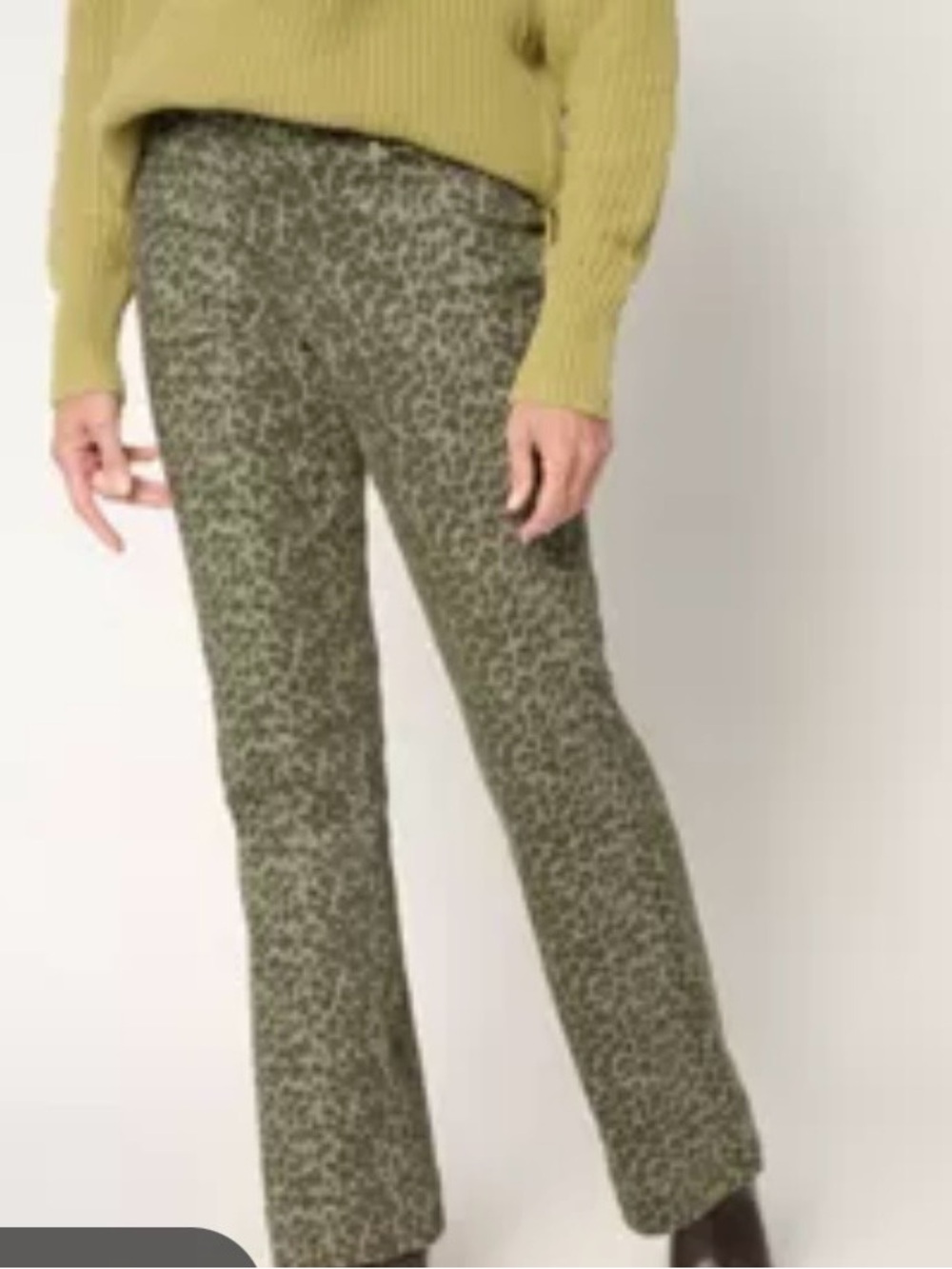 Belle by Kim Gravel Olive Leopard Boot-Flare Pants